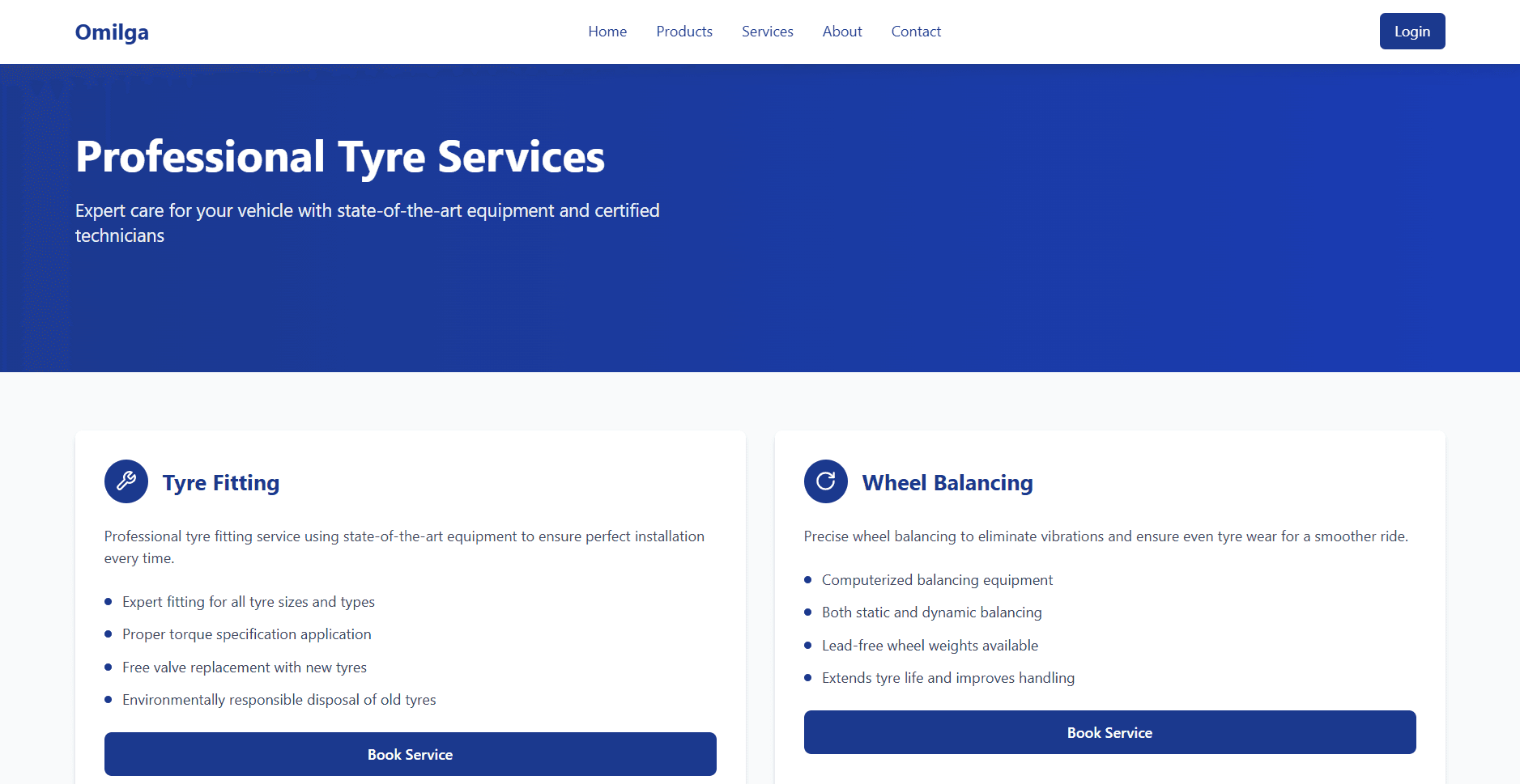 Omilga Tyreshop Frontend screenshot 3