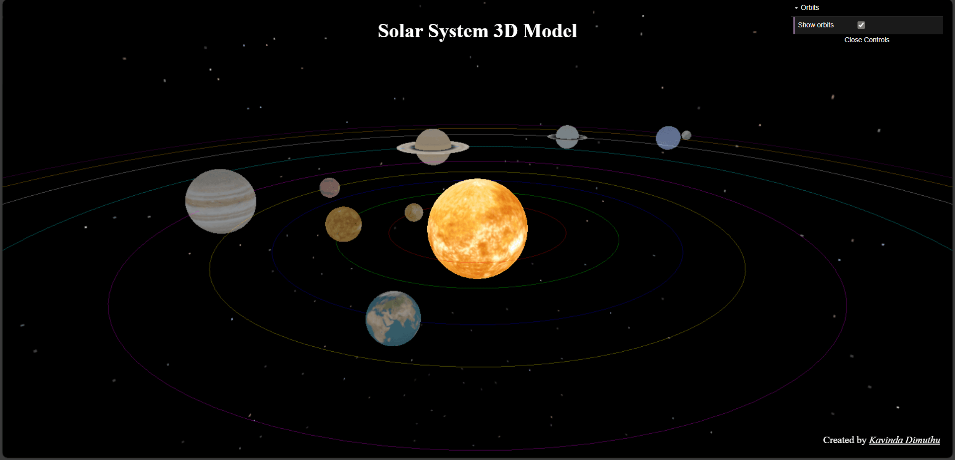 3D Solar System Project screenshot 1